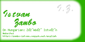 istvan zambo business card